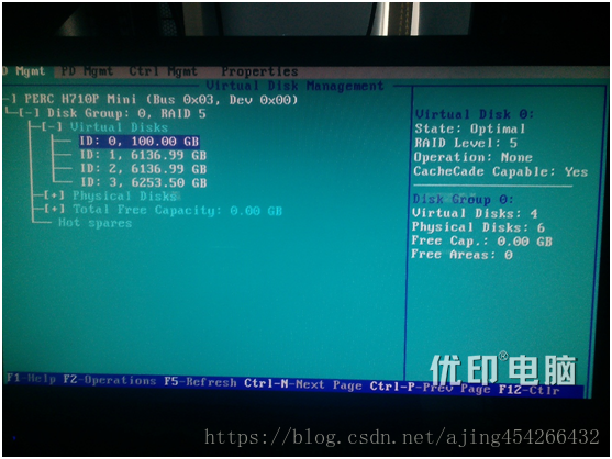 Dell R720系列做raid步骤（raid0，raid1,raid5和raid10）