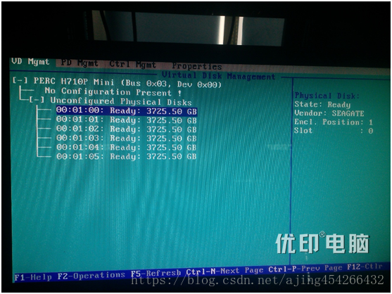 Dell R720系列做raid步骤（raid0，raid1,raid5和raid10）