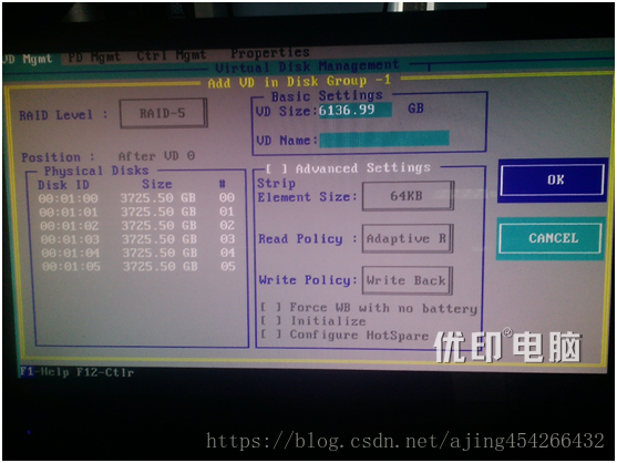 Dell R720系列做raid步骤（raid0，raid1,raid5和raid10）