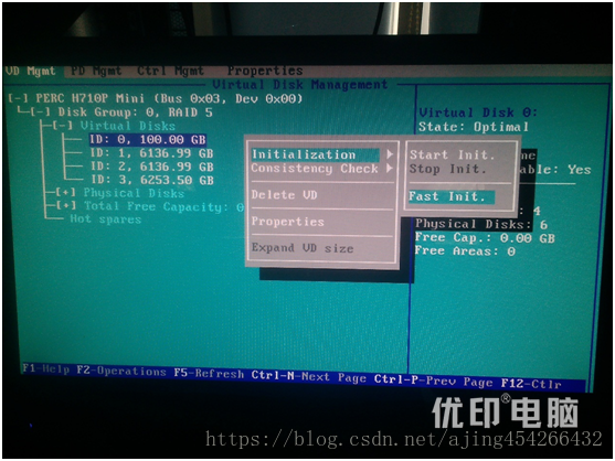 Dell R720系列做raid步骤（raid0，raid1,raid5和raid10）